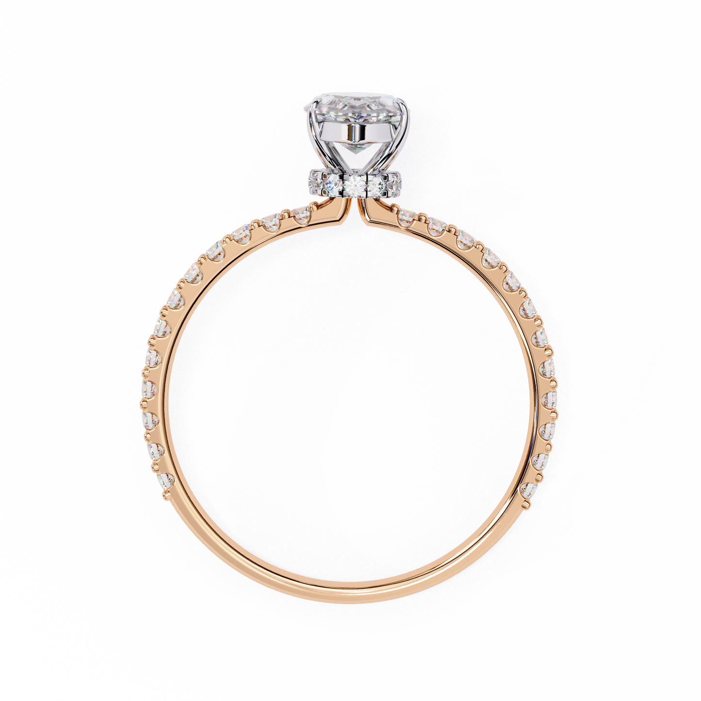 Marquise Lineage – Lab Diamond Row Ring with Sculpted Gold Band in 14K