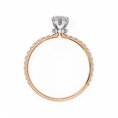 Marquise Lineage – Lab Diamond Row Ring with Sculpted Gold Band in 14K