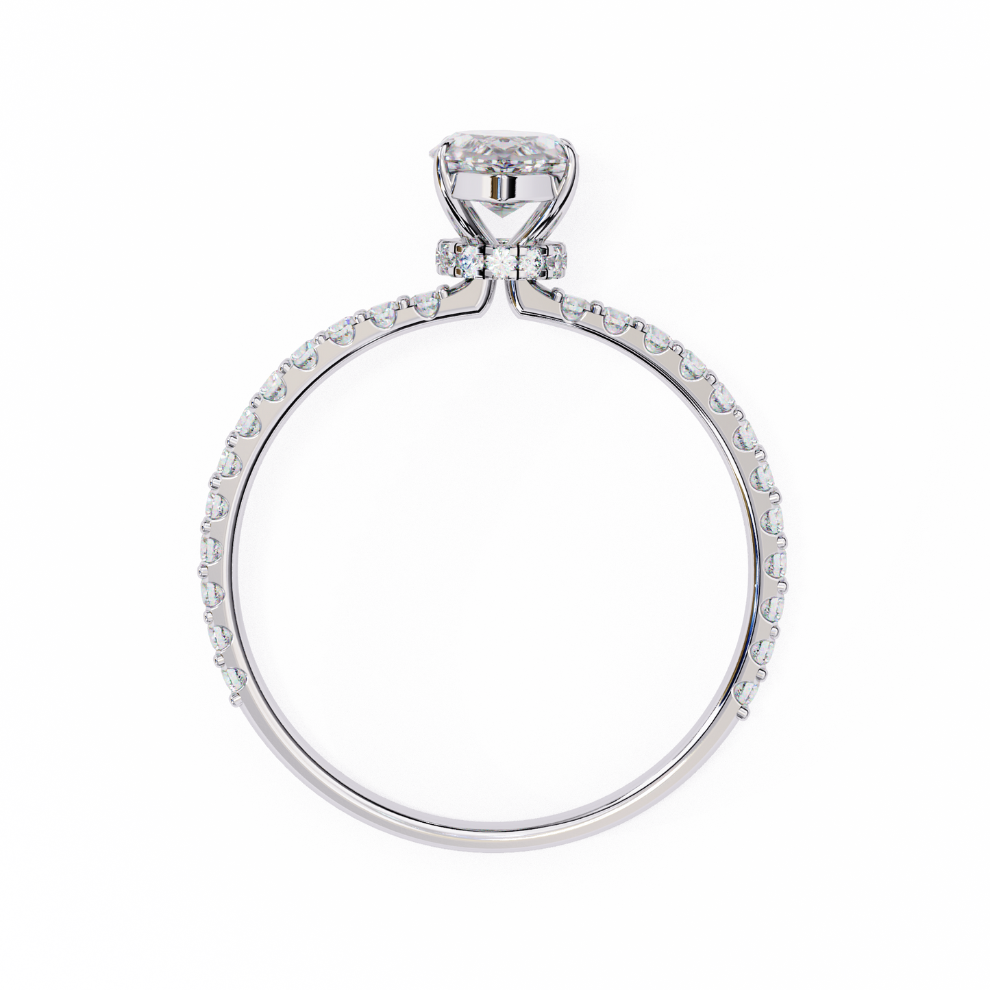 Marquise Lineage – Lab Diamond Row Ring with Sculpted Gold Band in 14K