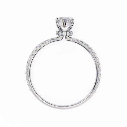 Marquise Lineage – Lab Diamond Row Ring with Sculpted Gold Band in 14K