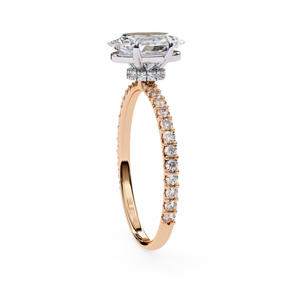 Oval Parallel – Lab Diamond Ring with Dual Shank in 14K Gold