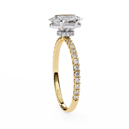 Oval Parallel – Lab Diamond Ring with Dual Shank in 14K Gold