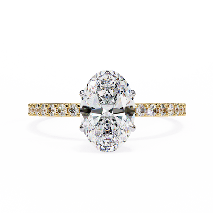 Oval Parallel – Lab Diamond Ring with Dual Shank in 14K Gold