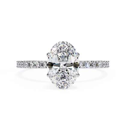 Oval Parallel – Lab Diamond Ring with Dual Shank in 14K Gold