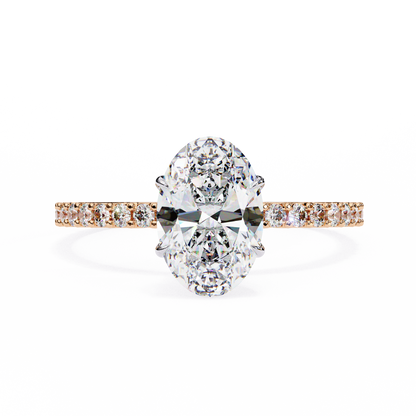Oval Parallel – Lab Diamond Ring with Dual Shank in 14K Gold
