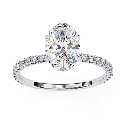 Oval Parallel – Lab Diamond Ring with Dual Shank in 14K Gold