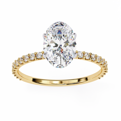 Oval Parallel – Lab Diamond Ring with Dual Shank in 14K Gold