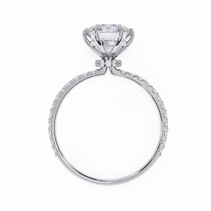 Round Solitaire Lab Diamond Band with Alternating Stones in 14K Gold