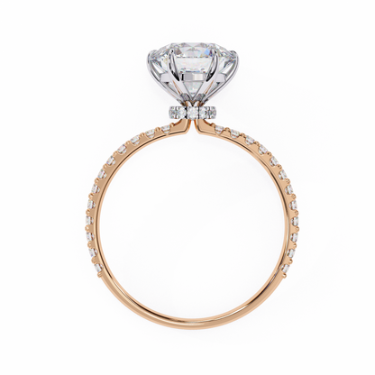 Round Solitaire Lab Diamond Band with Alternating Stones in 14K Gold