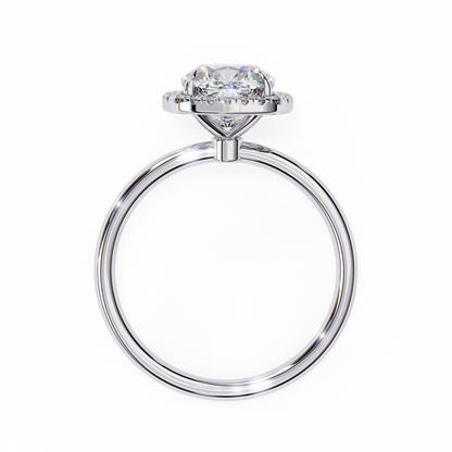 Cushion Lab Diamond Ring with Overlapping Shank in 14K Gold