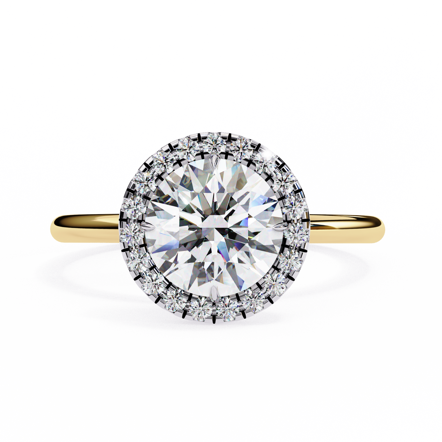 Eclipse Band – Round Lab Diamond Tapered Shank Ring in 14K Gold