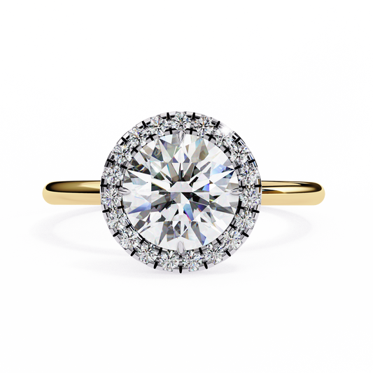 Eclipse Band – Round Lab Diamond Tapered Shank Ring in 14K Gold
