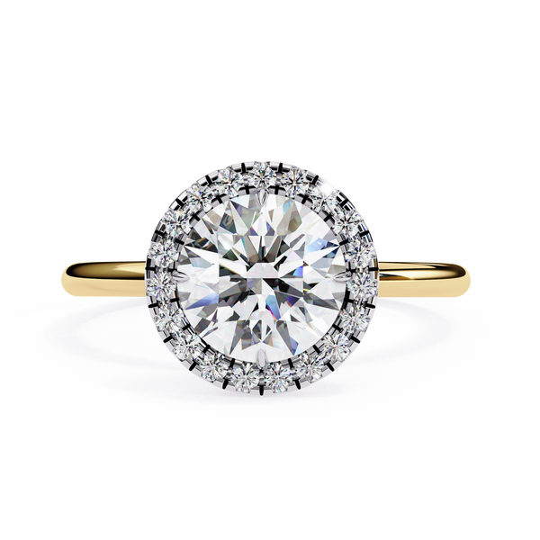 Eclipse Band – Round Diamond Tapered Shank Ring in 14K Gold