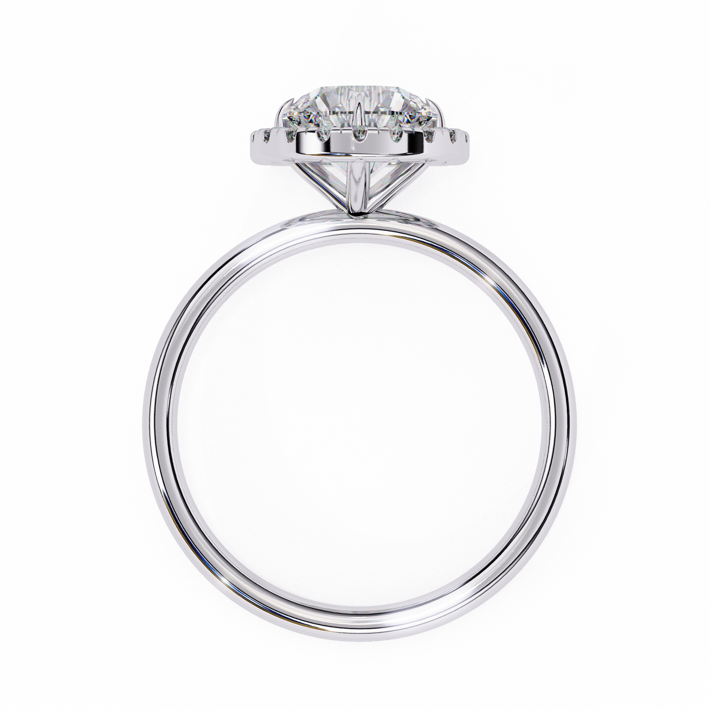 Eclipse Band – Round Lab Diamond Tapered Shank Ring in 14K Gold