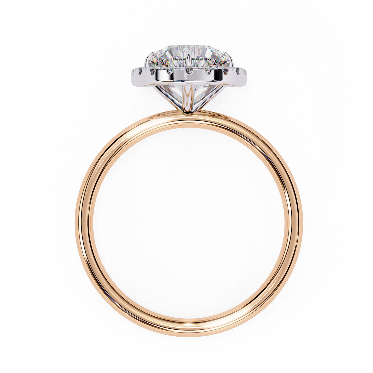 Eclipse Band – Round Lab Diamond Tapered Shank Ring in 14K Gold