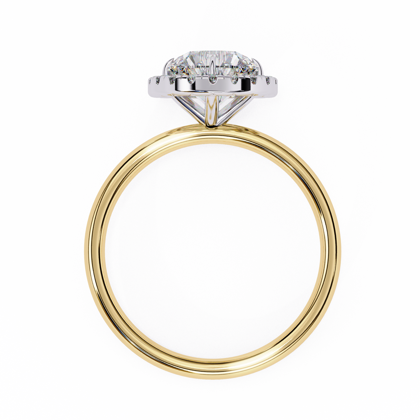 Eclipse Band – Round Lab Diamond Tapered Shank Ring in 14K Gold