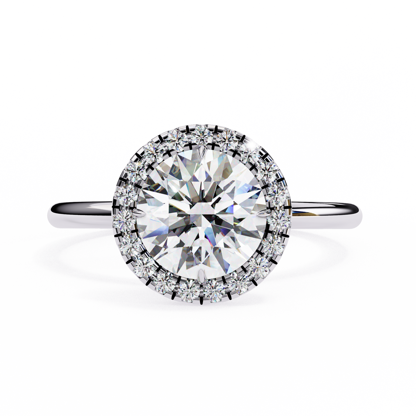 Eclipse Band – Round Lab Diamond Tapered Shank Ring in 14K Gold
