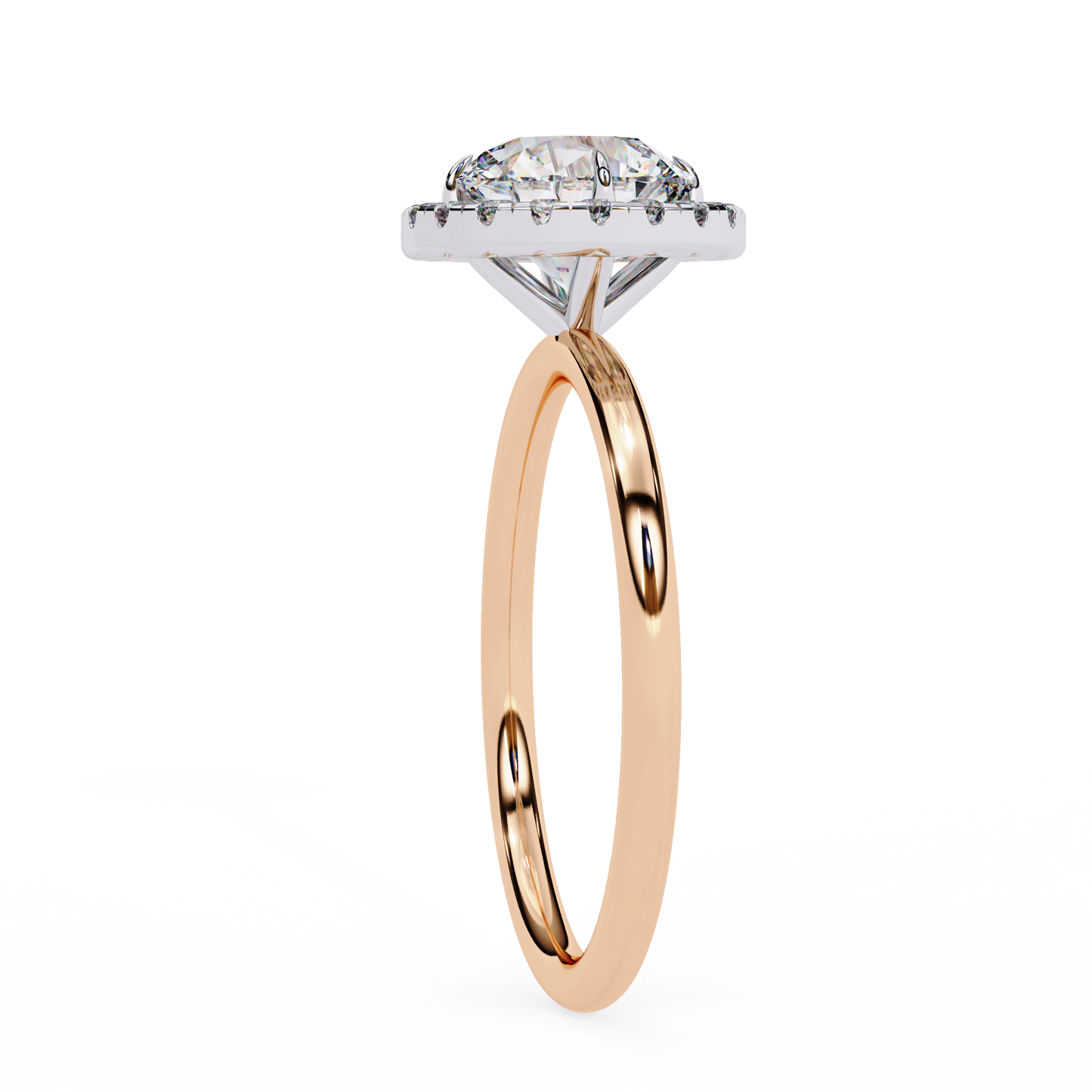 Eclipse Band – Round Lab Diamond Tapered Shank Ring in 14K Gold