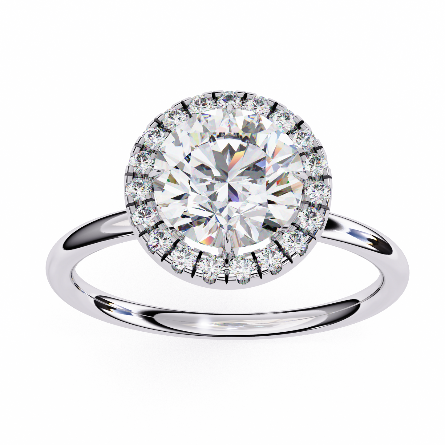 Eclipse Band – Round Lab Diamond Tapered Shank Ring in 14K Gold