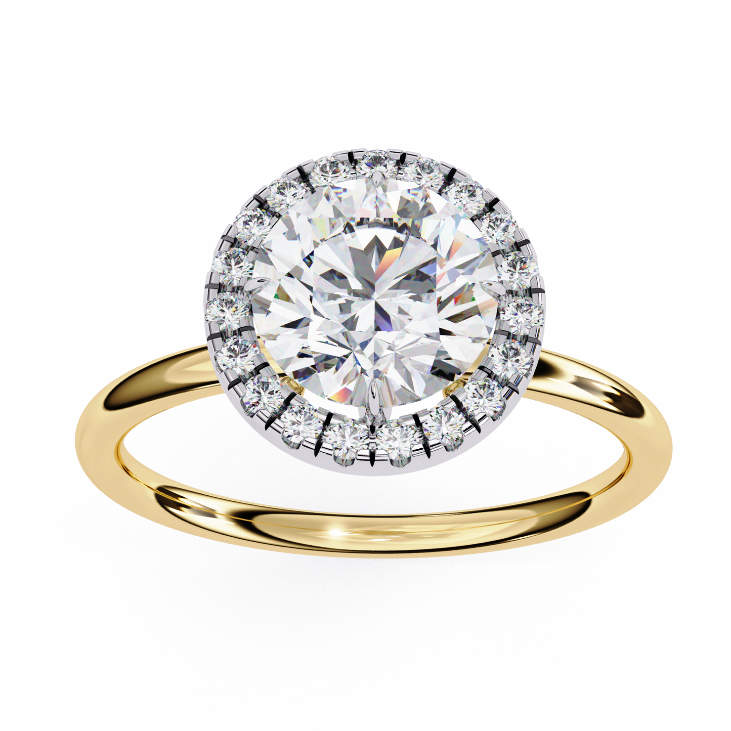 Eclipse Band – Round Lab Diamond Tapered Shank Ring in 14K Gold