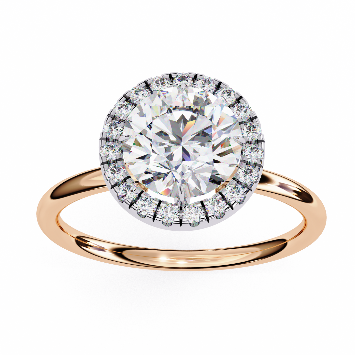 Eclipse Band – Round Lab Diamond Tapered Shank Ring in 14K Gold