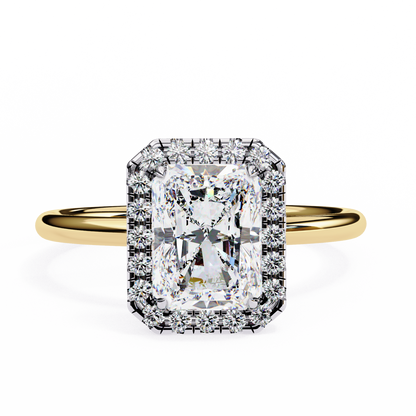 Radiant Duality – Lab Diamond Ring in 14K Gold