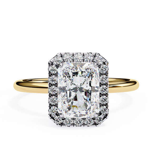 Radiant Duality – Diamond Ring in 14K Gold