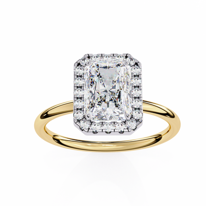 Radiant Duality – Lab Diamond Ring in 14K Gold