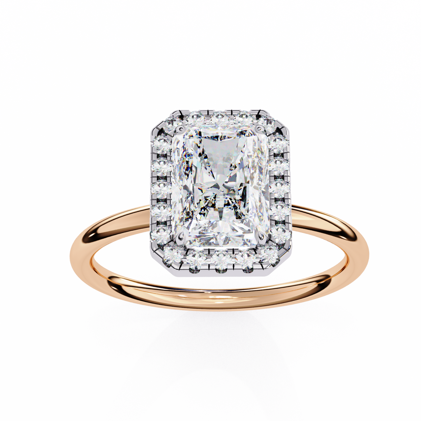 Radiant Duality – Lab Diamond Ring in 14K Gold