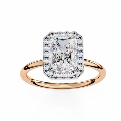 Radiant Duality – Lab Diamond Ring in 14K Gold
