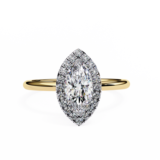 Marquise Arch – Lab Diamond Open Band Ring in 14K Gold