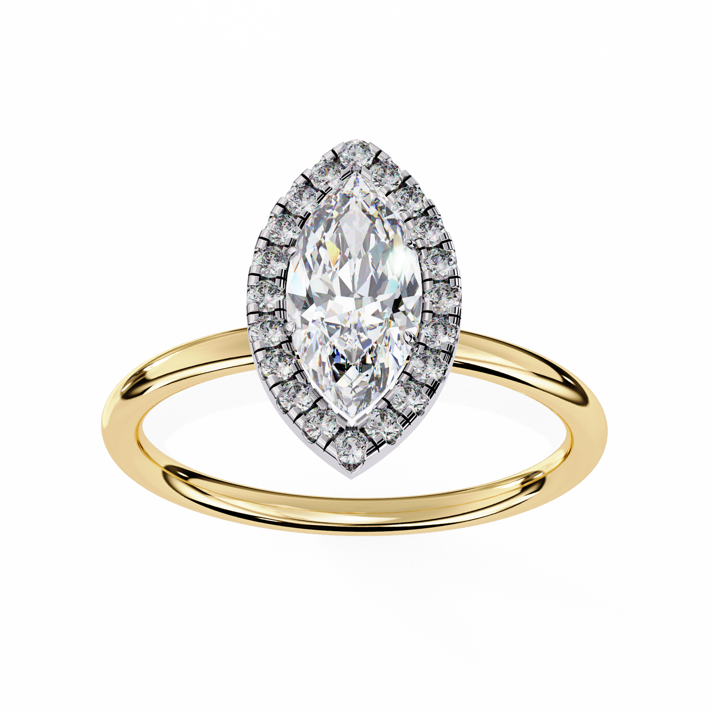 Marquise Arch – Lab Diamond Open Band Ring in 14K Gold