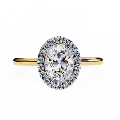 Oval Silhouette – Lab Diamond Ring with Framed Shank in 14K Gold
