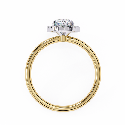 Oval Silhouette – Lab Diamond Ring with Framed Shank in 14K Gold