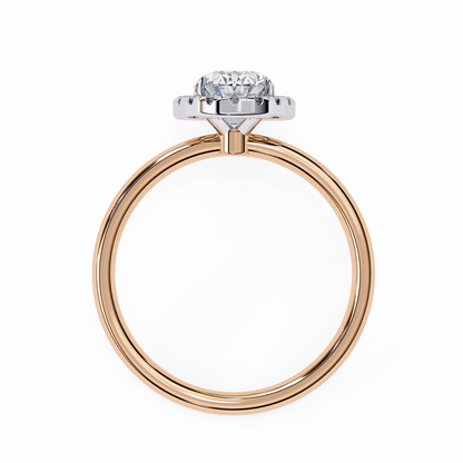 Oval Silhouette – Lab Diamond Ring with Framed Shank in 14K Gold