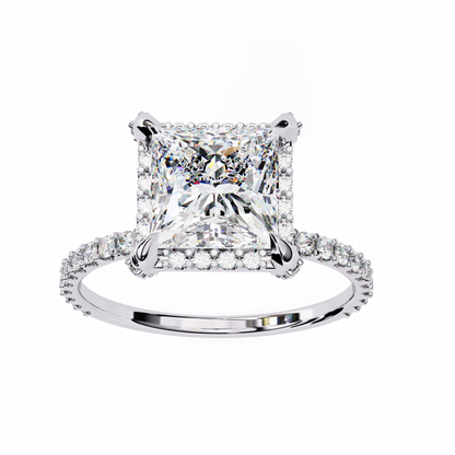 Princess Row – Lab Diamond Ring with Tapered Channel in 14K Gold
