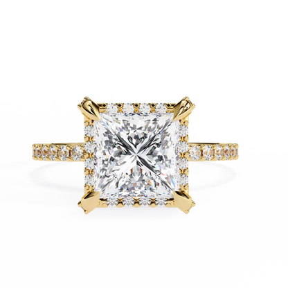 Princess Row – Lab Diamond Ring with Tapered Channel in 14K Gold