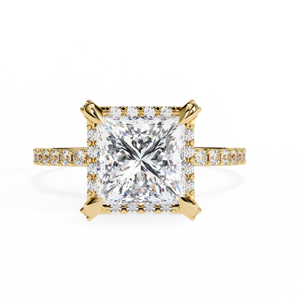 Princess Row – Diamond Ring with Tapered Channel in 14K Gold