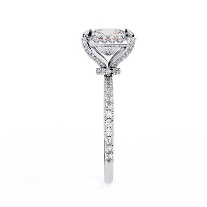 Princess Row – Lab Diamond Ring with Tapered Channel in 14K Gold