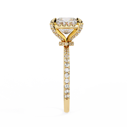 Princess Row – Lab Diamond Ring with Tapered Channel in 14K Gold