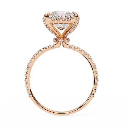 Princess Row – Lab Diamond Ring with Tapered Channel in 14K Gold