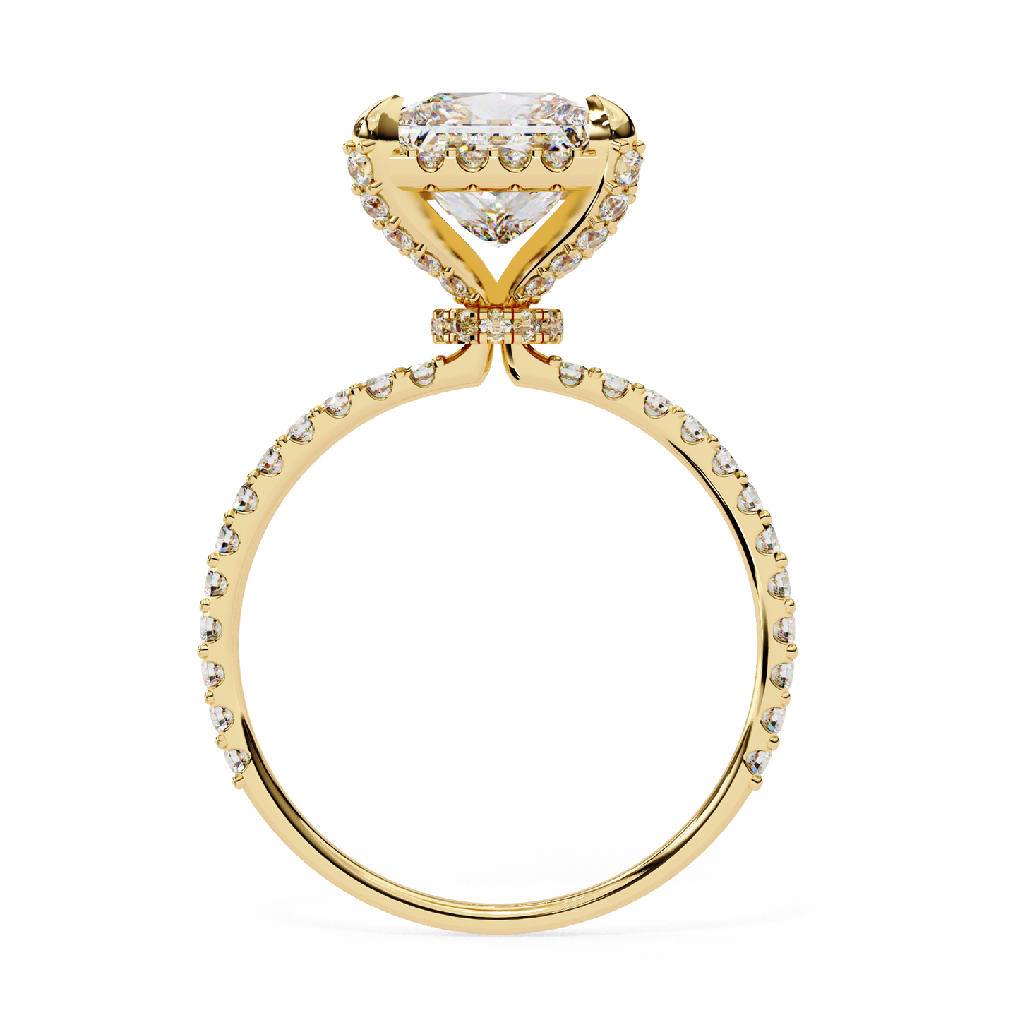 Princess Row – Lab Diamond Ring with Tapered Channel in 14K Gold