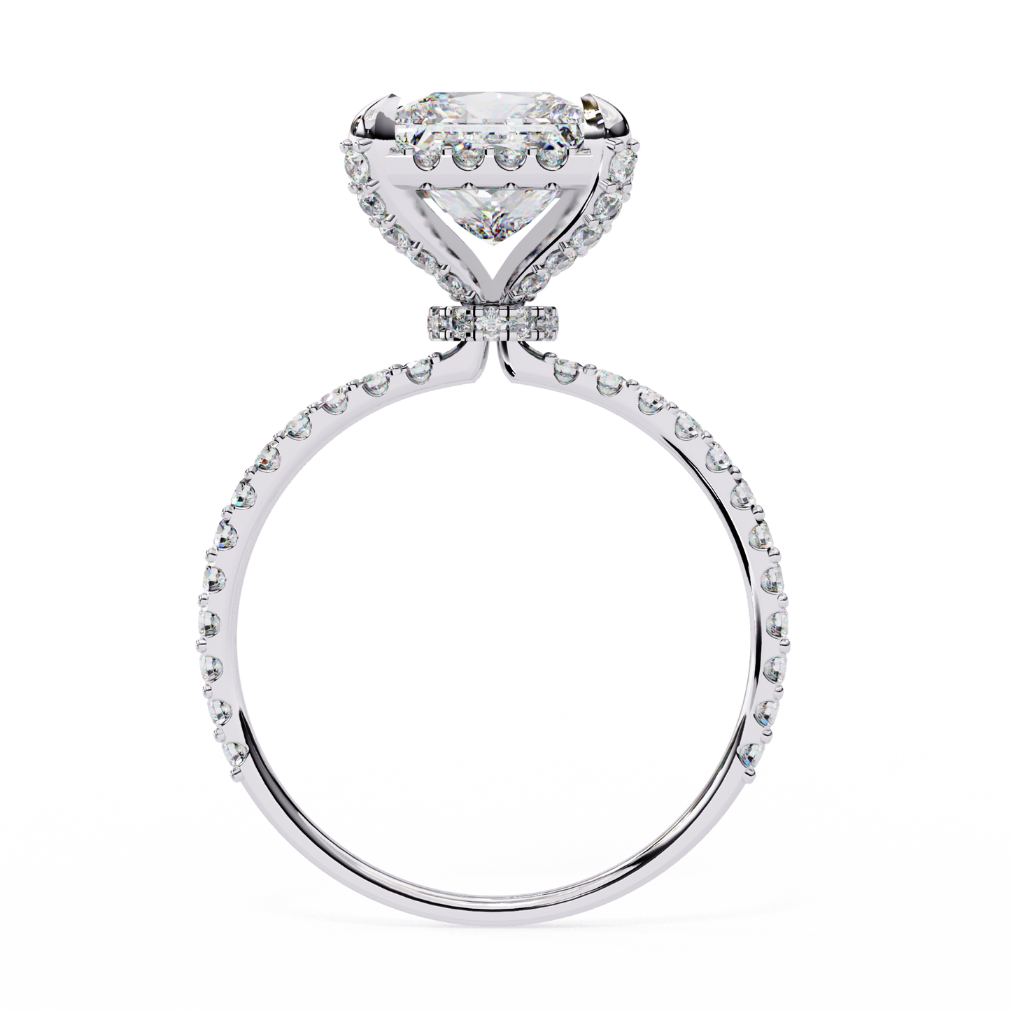 Princess Row – Lab Diamond Ring with Tapered Channel in 14K Gold