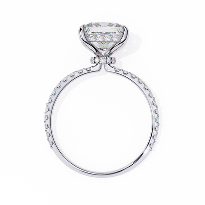 Princess Edge – Lab Diamond Ring with Tiered Accent Band in 14K Gold