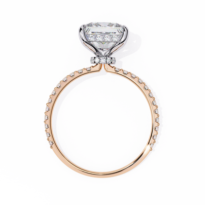 Princess Edge – Lab Diamond Ring with Tiered Accent Band in 14K Gold