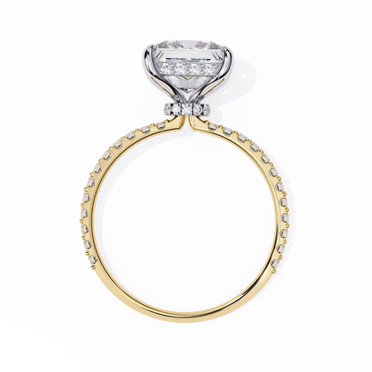 Princess Edge – Lab Diamond Ring with Tiered Accent Band in 14K Gold
