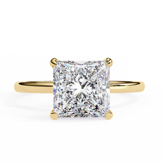 Crown Channel – Princess & Round Lab Diamond Band in 14K Gold