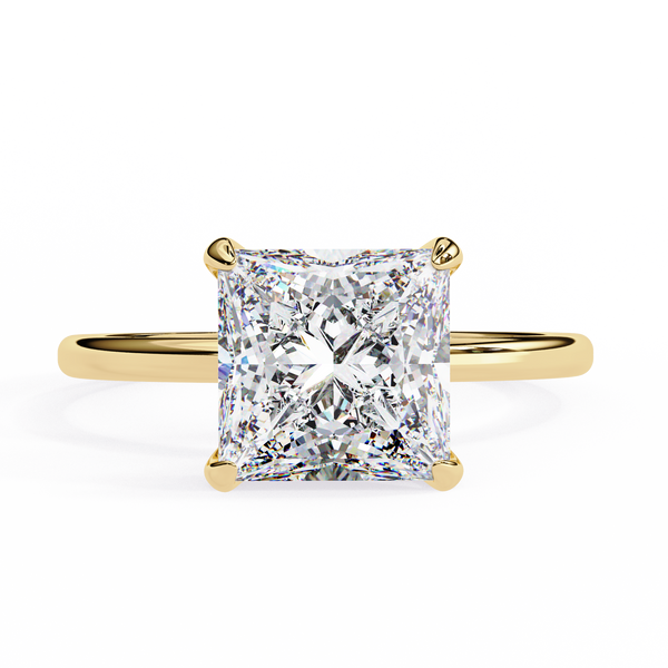 Crown Channel – Princess & Round Diamond Band in 14K Gold