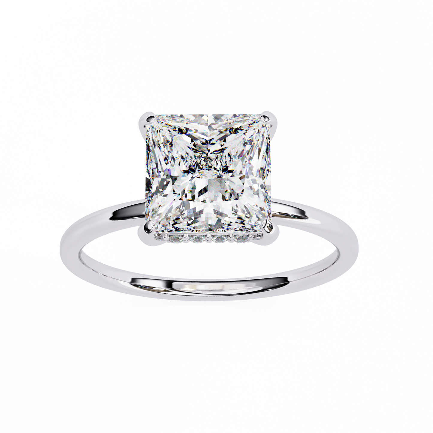 Crown Channel – Princess & Round Lab Diamond Band in 14K Gold