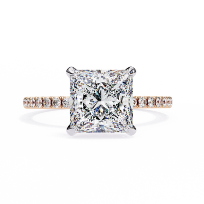 Geometric Taper – Princess & Round Lab Diamond Band in 14K Gold